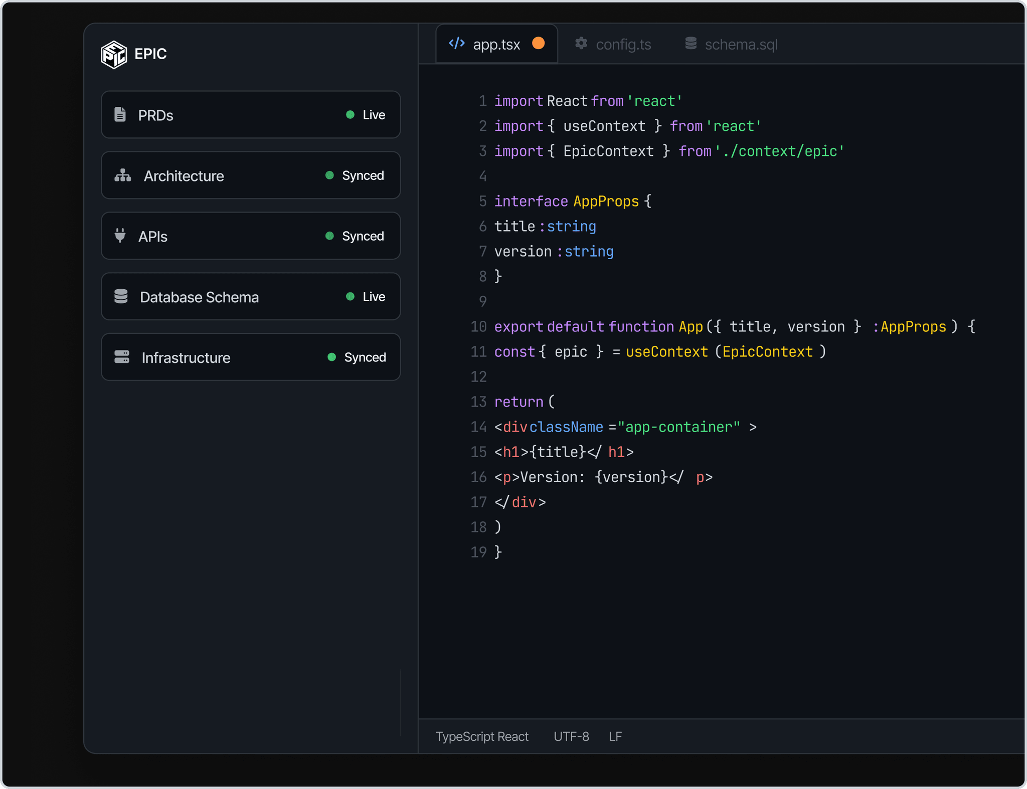 EPIC running inside Cursor with architecture and persistent context for coding agents